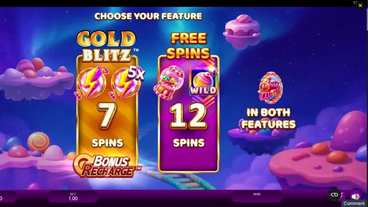Candy Express Gold Blitz سلاٹ کا رنگین اور پرکشش منظر
