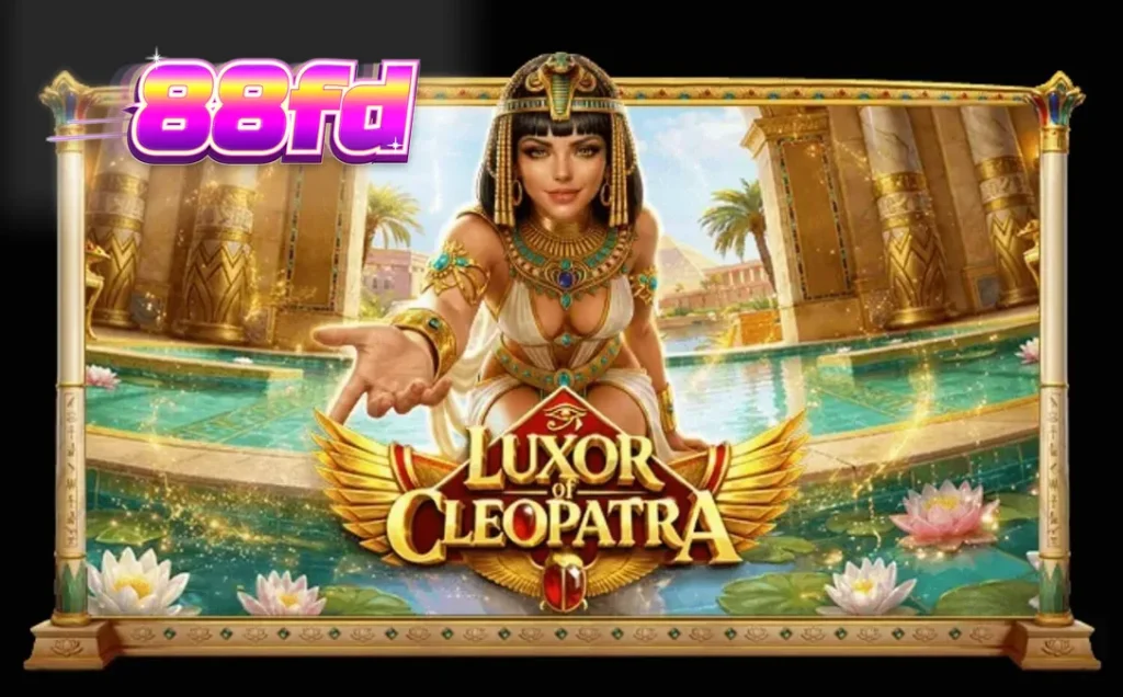 Luxor of Cleopatra slot game interface featuring Egyptian royalty theme.